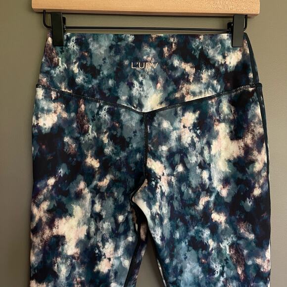 L'urv Solar System 7/8 Legging Size Small Blue White Abstract High Waist Workout - Picture 13 of 16
